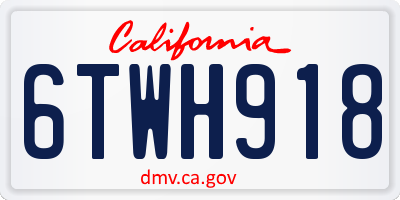CA license plate 6TWH918
