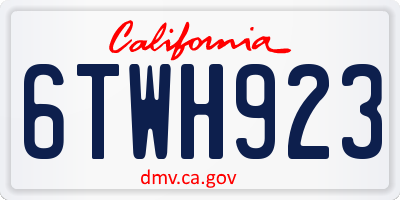 CA license plate 6TWH923