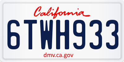 CA license plate 6TWH933