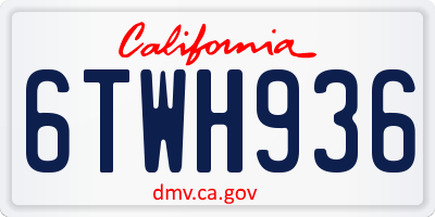 CA license plate 6TWH936