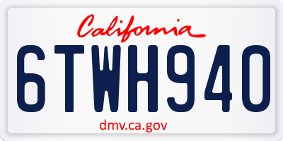CA license plate 6TWH940