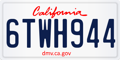 CA license plate 6TWH944