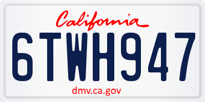 CA license plate 6TWH947