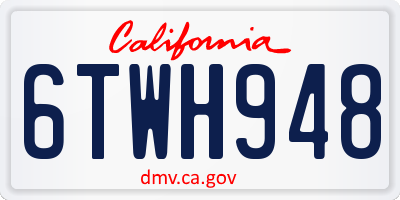 CA license plate 6TWH948