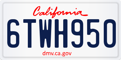 CA license plate 6TWH950