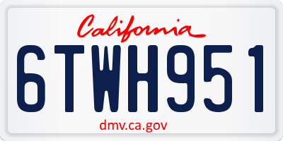 CA license plate 6TWH951