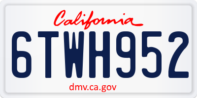 CA license plate 6TWH952