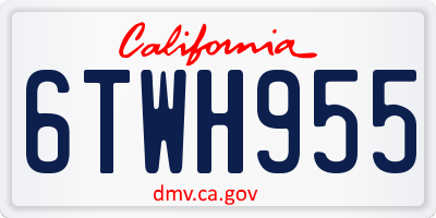 CA license plate 6TWH955