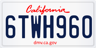 CA license plate 6TWH960