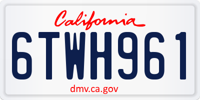 CA license plate 6TWH961