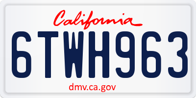 CA license plate 6TWH963