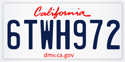 CA license plate 6TWH972