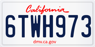 CA license plate 6TWH973