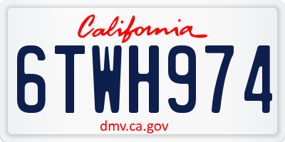 CA license plate 6TWH974
