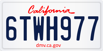 CA license plate 6TWH977