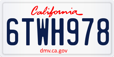 CA license plate 6TWH978