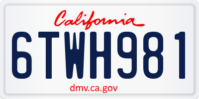 CA license plate 6TWH981