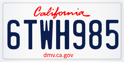 CA license plate 6TWH985