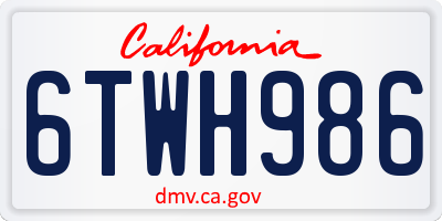 CA license plate 6TWH986