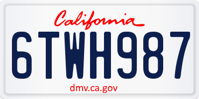 CA license plate 6TWH987