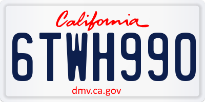 CA license plate 6TWH990
