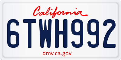 CA license plate 6TWH992