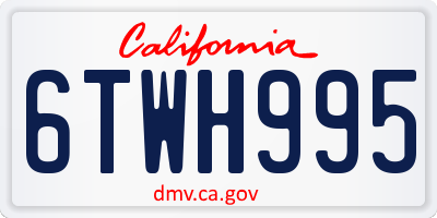 CA license plate 6TWH995