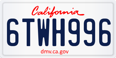 CA license plate 6TWH996