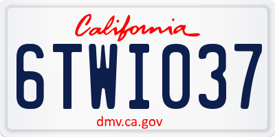 CA license plate 6TWI037