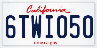 CA license plate 6TWI050