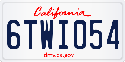CA license plate 6TWI054