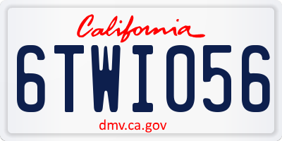 CA license plate 6TWI056