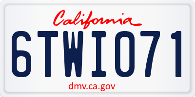CA license plate 6TWI071