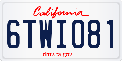 CA license plate 6TWI081