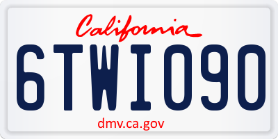 CA license plate 6TWI090