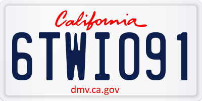 CA license plate 6TWI091