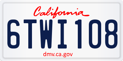 CA license plate 6TWI108