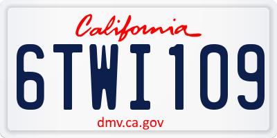 CA license plate 6TWI109