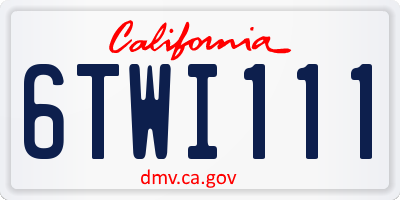 CA license plate 6TWI111