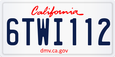 CA license plate 6TWI112
