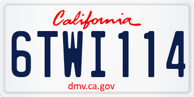 CA license plate 6TWI114