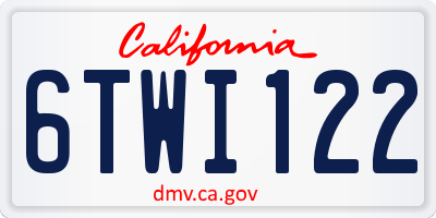 CA license plate 6TWI122
