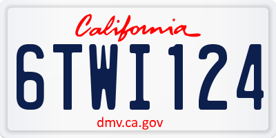 CA license plate 6TWI124