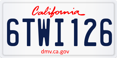 CA license plate 6TWI126