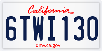 CA license plate 6TWI130