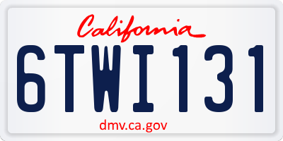 CA license plate 6TWI131