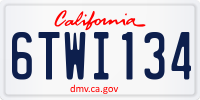 CA license plate 6TWI134