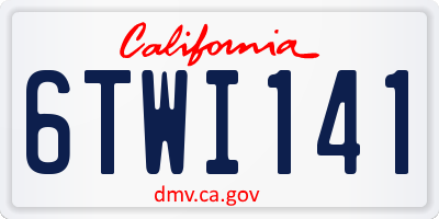 CA license plate 6TWI141
