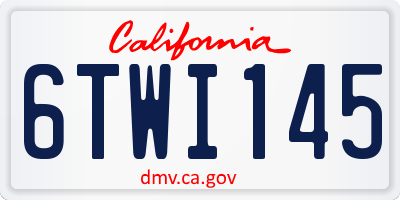 CA license plate 6TWI145
