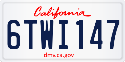 CA license plate 6TWI147
